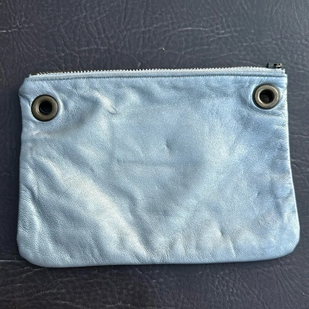 🩶🩶🩶Vintage Francesca Rockette silver, metallic leather wallet